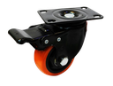 RUEDA GIRATORIA 3" POLIURETANO CON FRENO NARANJA UNID S/M