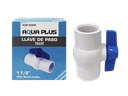 VALVULA BOLA PVC CAJA 11/2 ROSCA MANGO AZUL UNID AQUA PLUS
