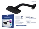 REGADERA CUADRADA CON BRAZO 4" ACABADO NEGRO MATE UNID AQUAFINA