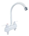 LLAVE PARA LAVAMANOS DOBLE 1/2" PLASTICO BLANCO UNID GRIMAX