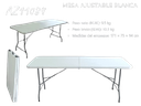 MESA AJUSTABLE BLANCA 180X70X74CM UNID DIESEL TOOLS