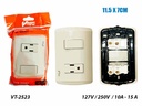 INTERRUPTOR + TOMA CORRIENTE CREMA UNID V-TEG