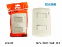 INTERRUPTOR APAGADOR DOBLE CREMA 15A UNID V-TEG