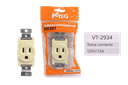 TOMA CORRIENTE SENCILLO 20A CREMA 125V UNID V-TEG