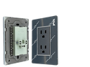 TOMA CORRIENTE DOBLE ACRILICO NEGRO UNID V-TEG