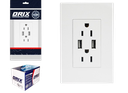 TOMA CORRIENTE DOBLE CON PUERTO USB UNID ORIX