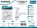 LLAVE PARA LAVAMANOS PVC BLANCA UNID AQUA PLUS