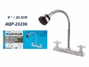 LLAVE PARA FREGADERO DOBLE 8" FLEXIBLE UNID AQUA PLUS