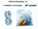 TUERCA HEXAGONAL 1/4" 100PZAS UNID DIESEL