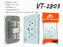 TOMA CORRIENTE DOBLE CON USB Y TYPE-C BLANCO ACRILICO UNID V-TEG
