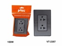 TOMA CORRIENTE DOBLE 20 AMP GRIS UNID V-TEG