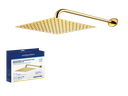 REGADERA CUADRADA 10" CON BRAZO RECTO 40CM SATINADA UNID AQUAFINA
