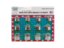 SET DE CANDADOS DE HIERRO 20-25-30MM 12 PZAS BLISTER PLATA UNID RABBIT