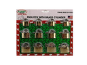 SET DE CANDADOS HIERRO 20-25-30MM 12 PZAS DORADO BLISTER UNID RABBIT