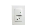 INTERRUPTOR + TOMA CORRIENTE C/ TIERRA BLANCO UNID DIESEL