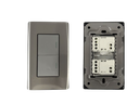 INTERRUPTOR APAGADOR DOBLE COLOR GRIS CLARO METAL UNID V-TEG