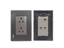 TOMA CORRIENTE DOBLE CON TIERRA COLOR GRIS METAL UNID V-TEG