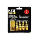 SET DE ACOPLES PARA COMPRESOR 5 PIEZAS MR-HR/A RAPIDO BRONCE UNID MAXI TOOLS