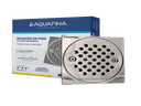 REJILLA DESAGÜE DE PISO DE ACERO INOXIDABLE CROMADA 4x4 UNID AQUAFINA