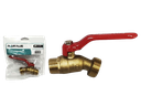 LLAVE DE JARDIN METALIZA 1/2"X3/4" MANILLA ROJA UNID AQUA PLUS