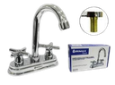 LLAVE CENTRAL DOBLE PARA FREGADERO 1/2" CROMADO M/CRUZ UNID GRIMAX