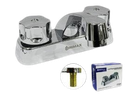 LLAVE CENTRAL DOBLE PARA LAVAMANOS 1/2" CROMADO M/HEXA UNID GRIMAX