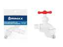 LLAVE DE JARDIN PLASTICA DE PVC 1/2" BLANCA C/ROJO UNID GRIMAX