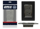 TOMA CORRIENTE DOBLE CON TIERRA GRIS LUJO UNID ORIX